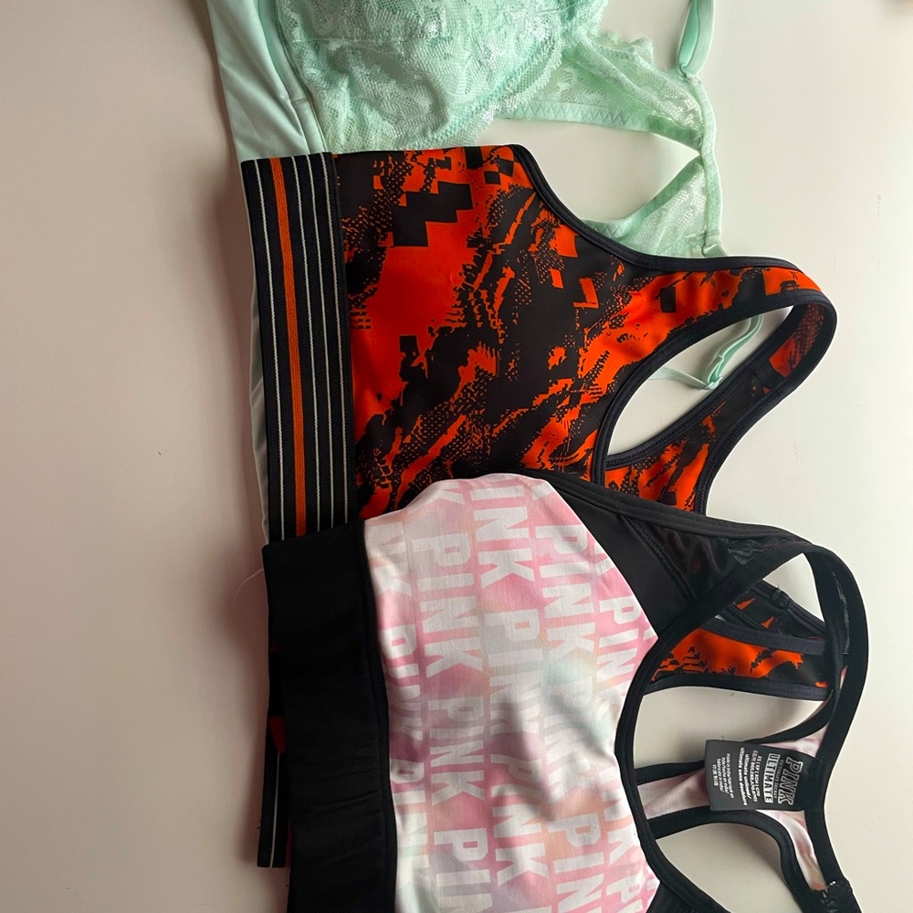 bra bundle-pink sports bra xs the other two small